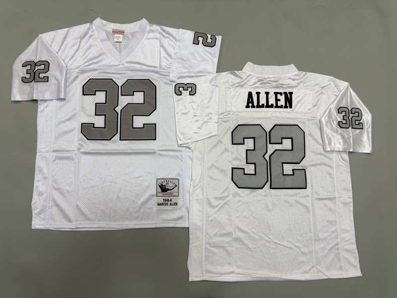 Men 2025 Nike Oakland Raiders #32 Allen white Throwback Limited NFL Jersey style 001
